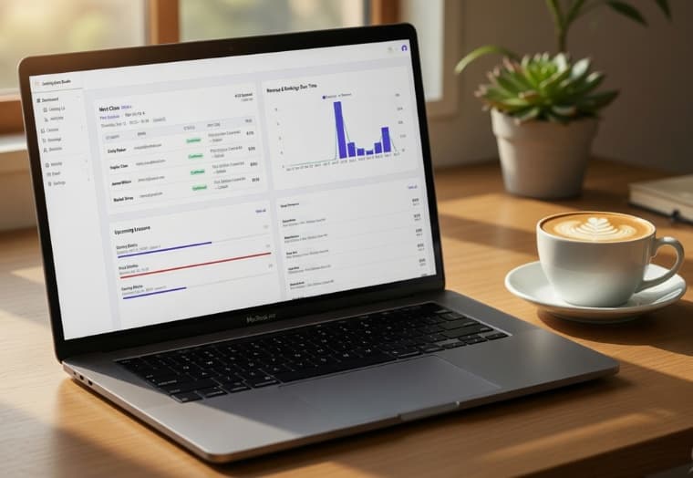 CourseSpot admin dashboard on laptop