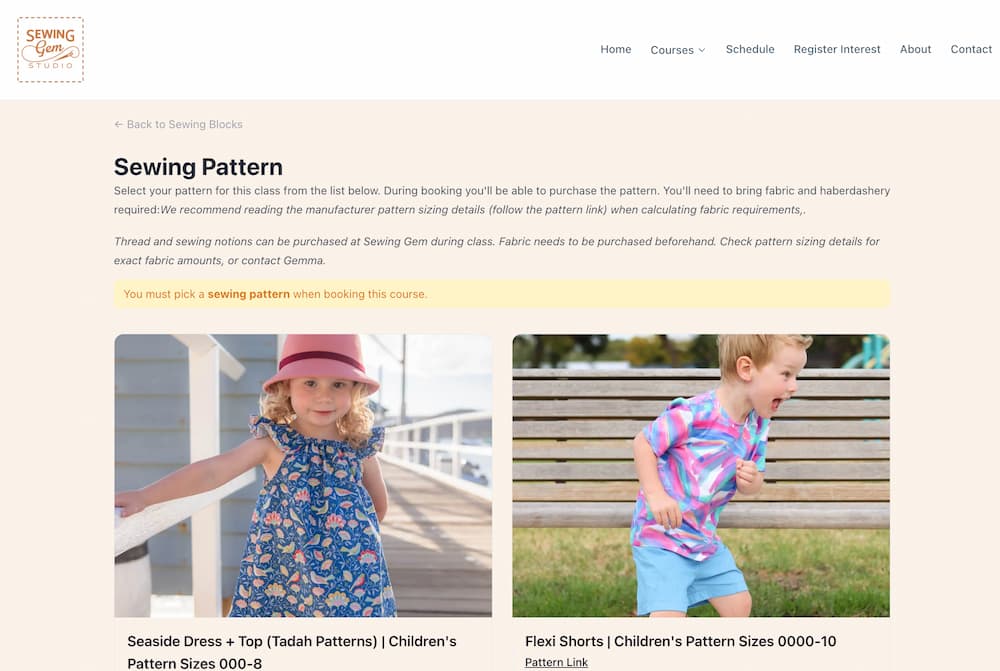 Screenshot: Course Add-On Lightbox
